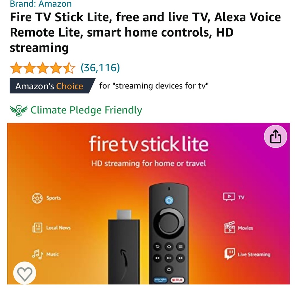 Amazon Fire Stick Lite - Picture 2 of 5